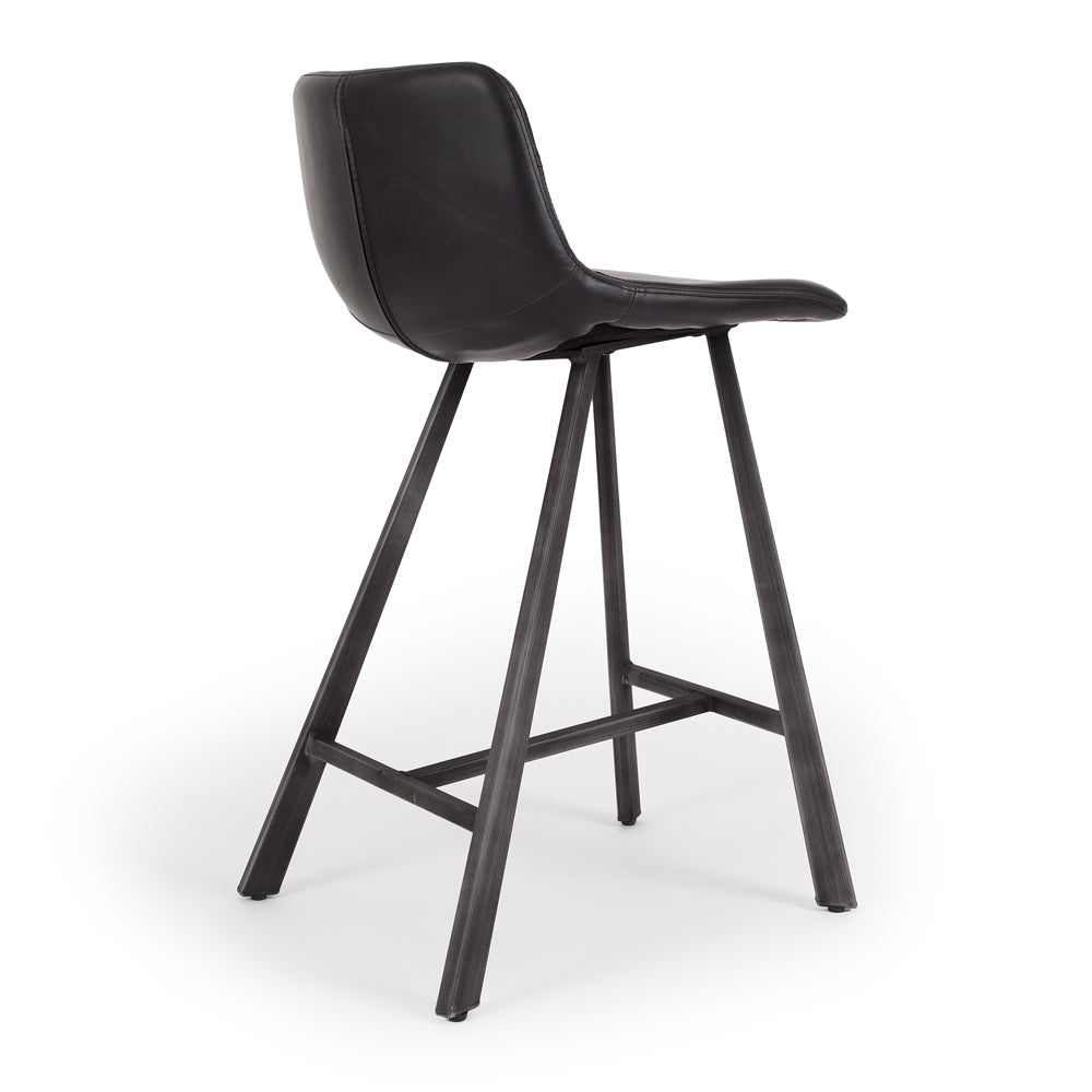 Rustic Barstool Black PU Back