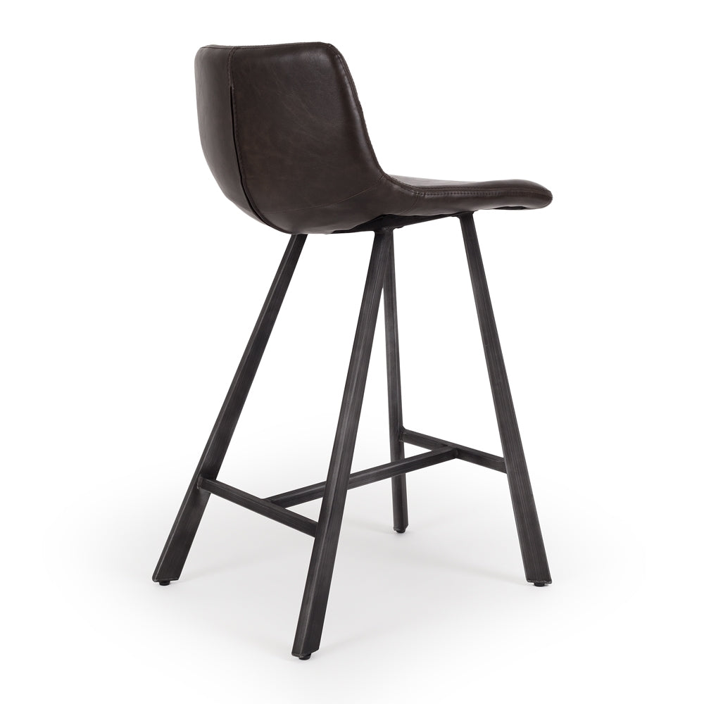 Rustic Barstool Dark Brown PU Back