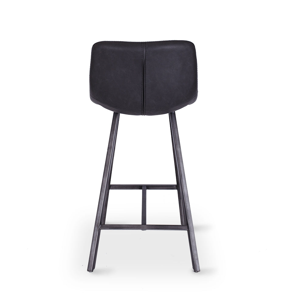 Rustic Barstool Grey PU Back 2
