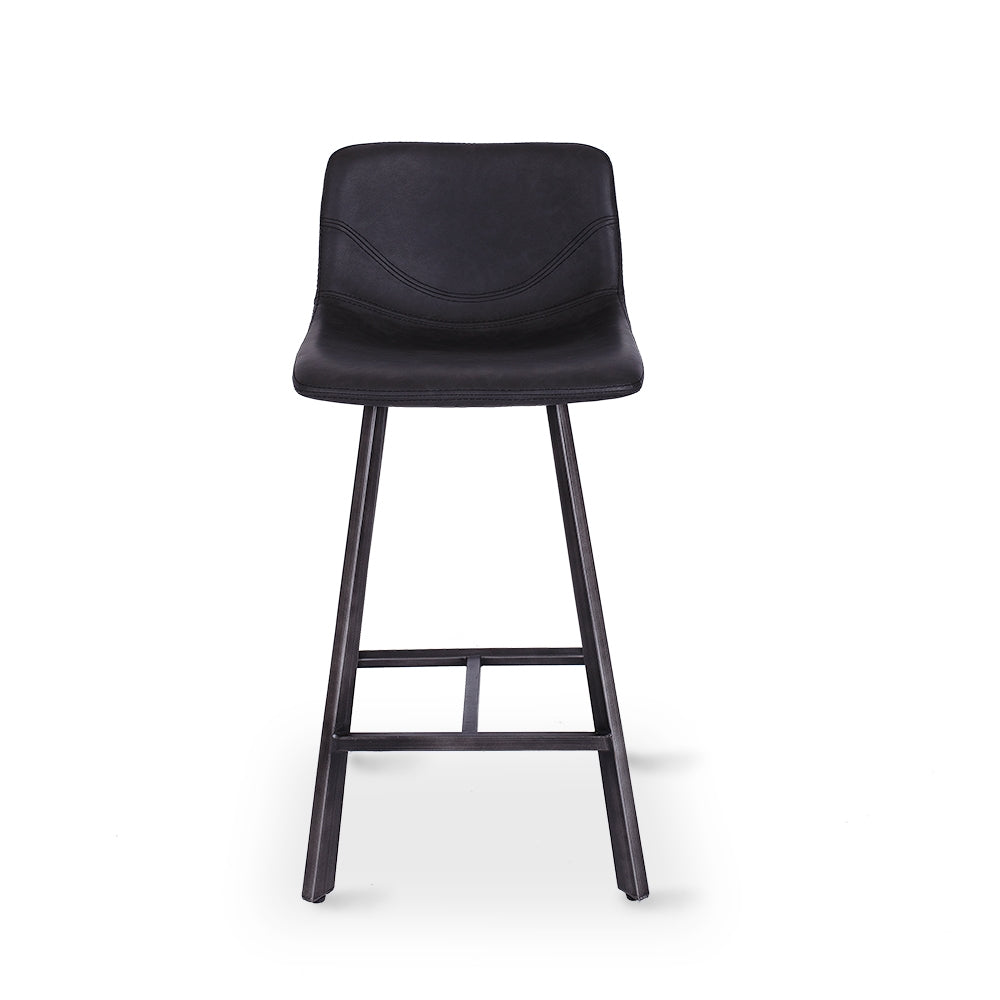 Rustic Barstool Grey PU Front 