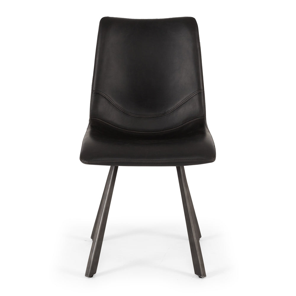 Rustic Dining Chair Black Front 