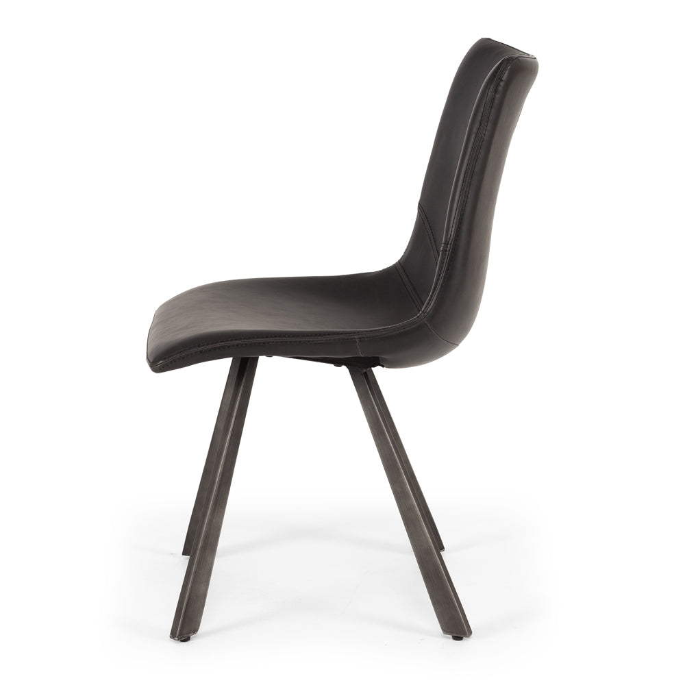 Rustic Dining Chair Black Side On 
