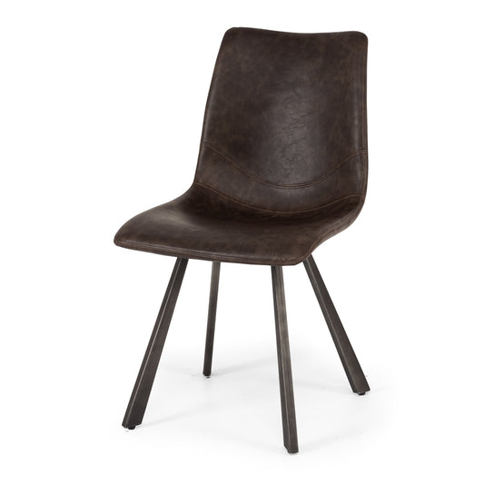 Rustic Dining Chair Dark Brown 