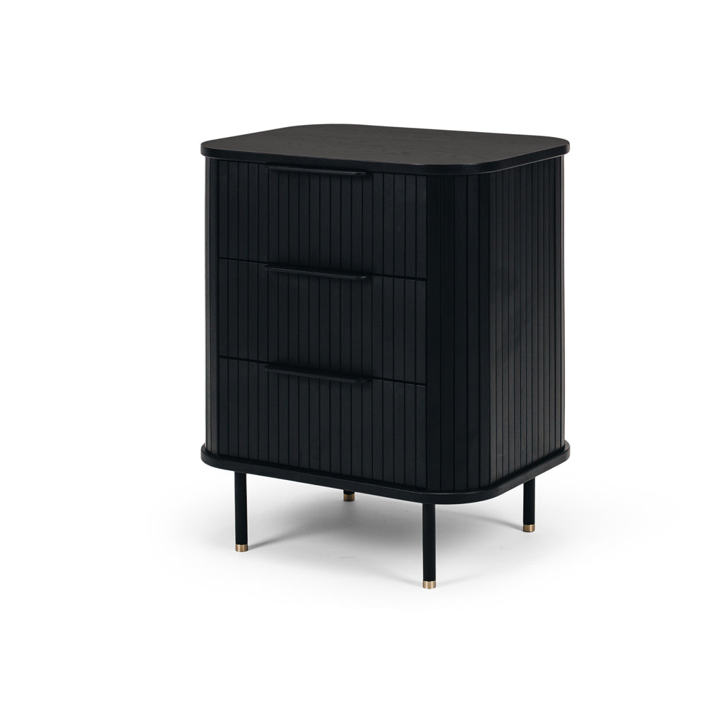 Anders Bedside 3 drawer Black angle