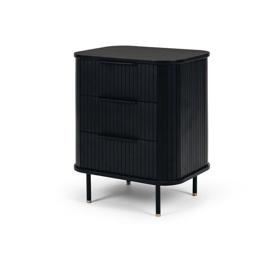 Anders Bedside 3 drawer Black angle