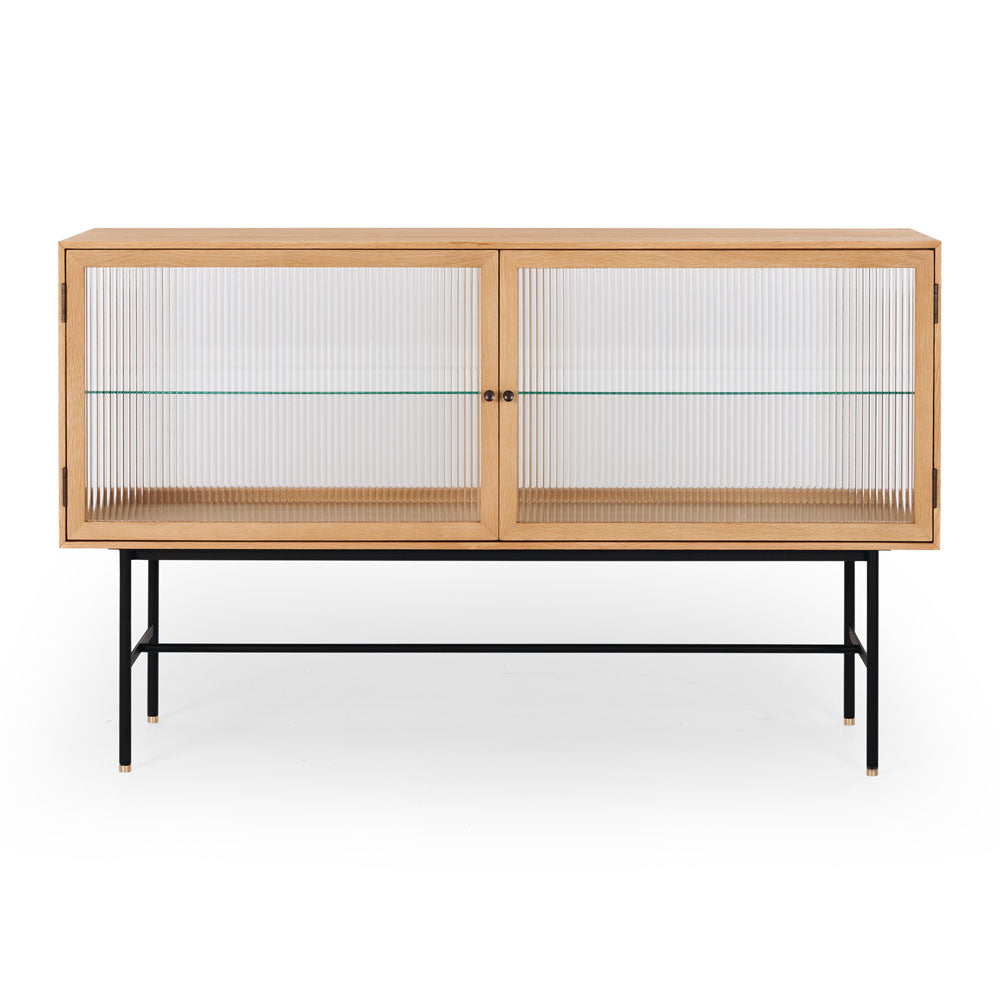 Kobe Sideboard (Natural Oak) Fluted Glass Front