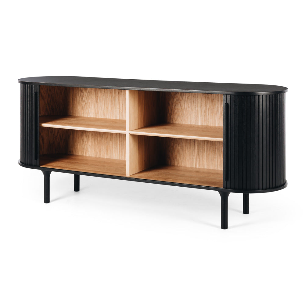 Palliser Sideboard Black Doors Open 