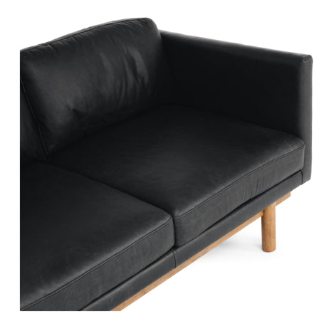 Strada Leather 3 Seater Sofa Black