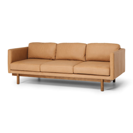 Strada Leather 3 Seater Sofa Tan