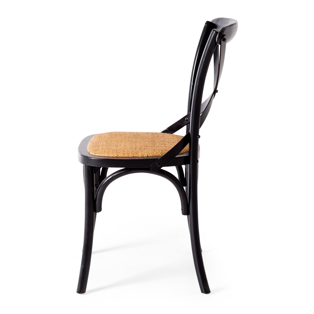 Villa Cross Dining Chair Black Side On 