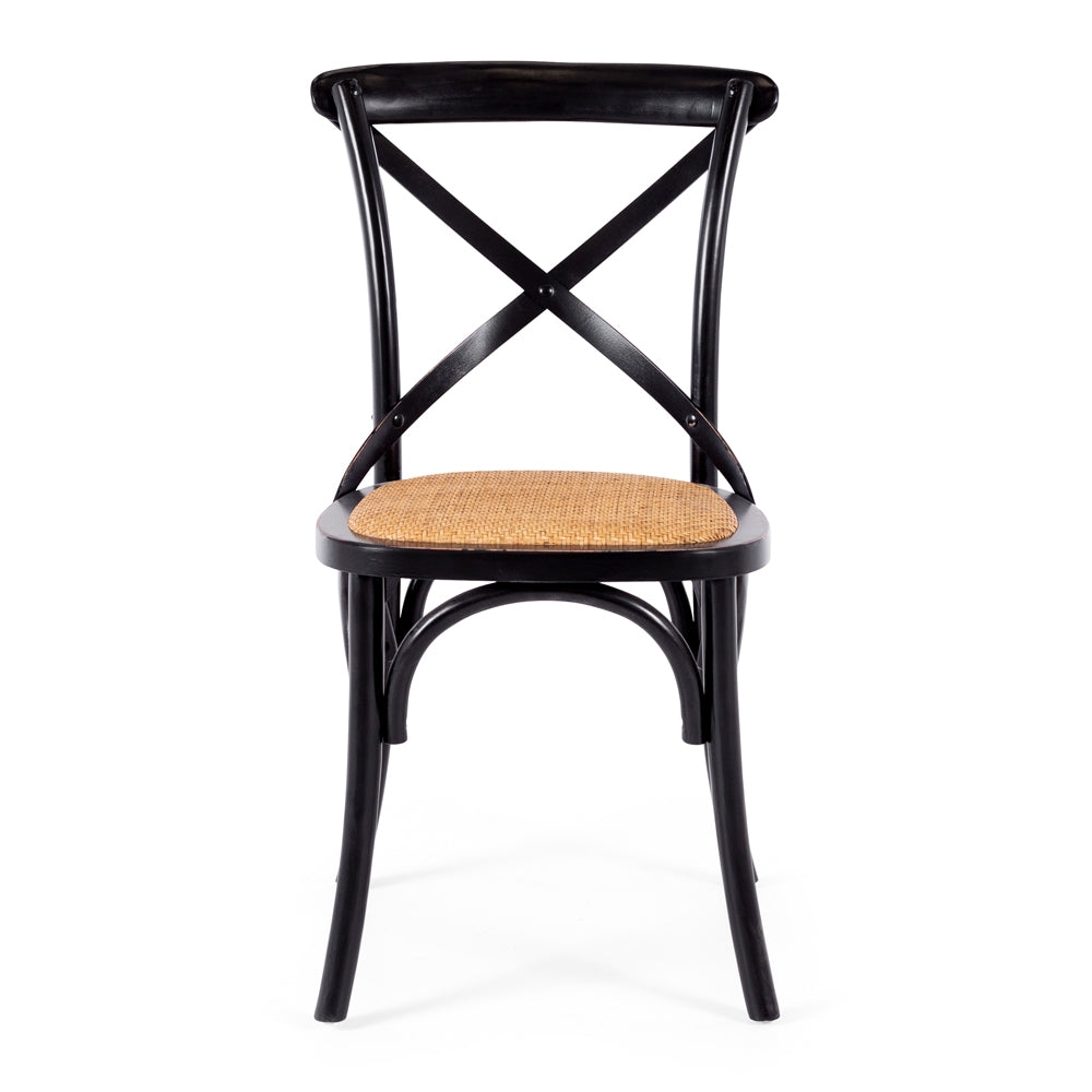 Villa Cross Dining Chair Black Front 