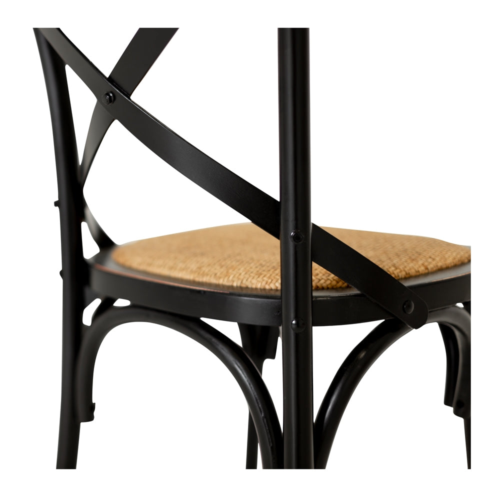 Villa Cross Dining Chair Black Close Up 