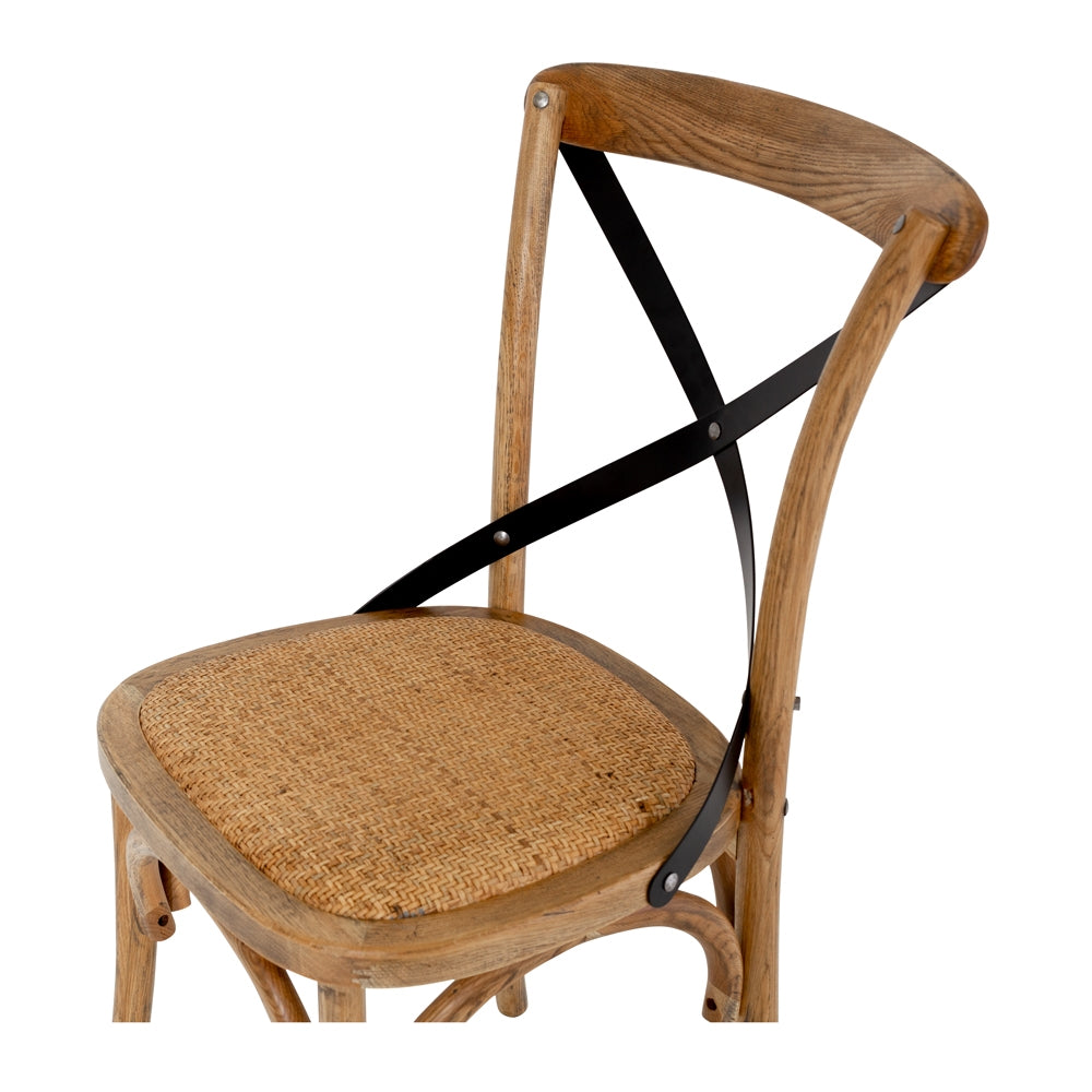 Villa Cross Dining Chair Vintage Oak Close Up