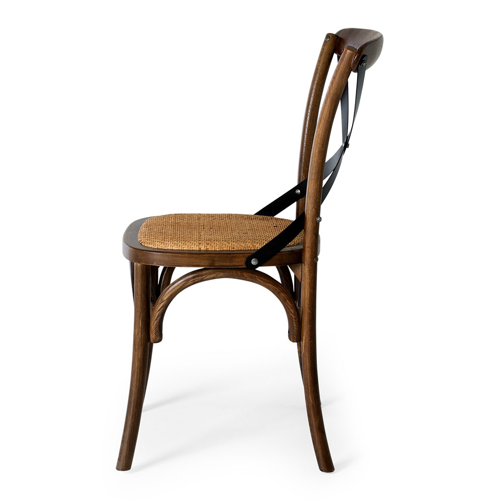 Villa Cross Dining Chair Deep Oak Side On