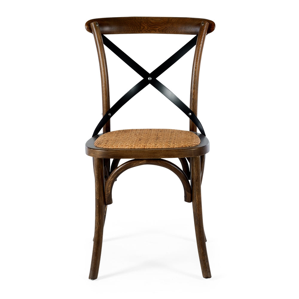 Villa Cross Dining Chair Deep Oak Front