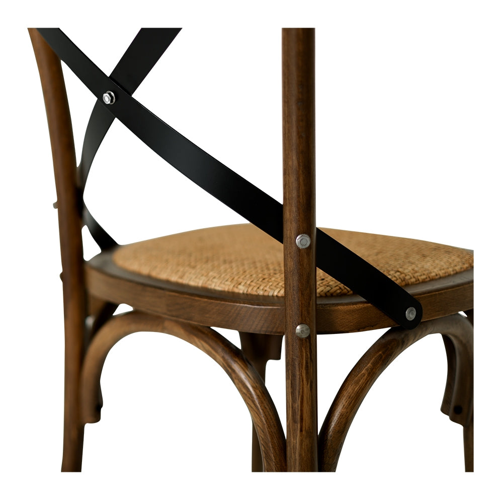 Villa Cross Dining Chair Deep Oak Close Up 