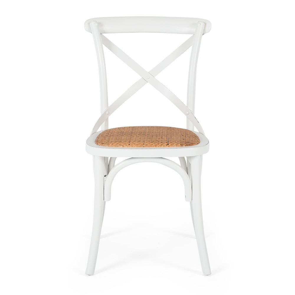 Villa Cross Dining Chair White Front 