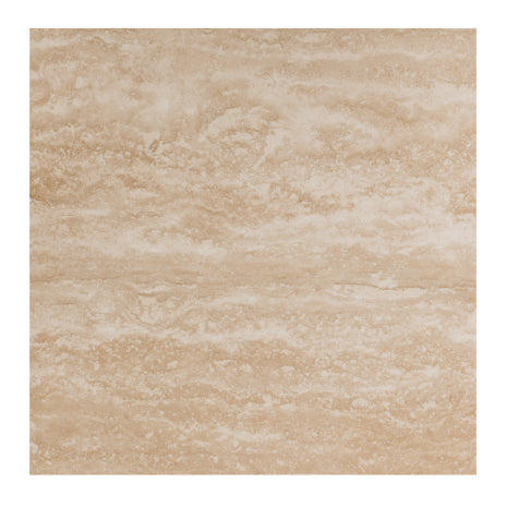 Rho Travertine Top Dining Table 120rd (Natural Oak Base)