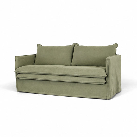 HAMILTON 2 Seat Slipcover Sofa - Khaki