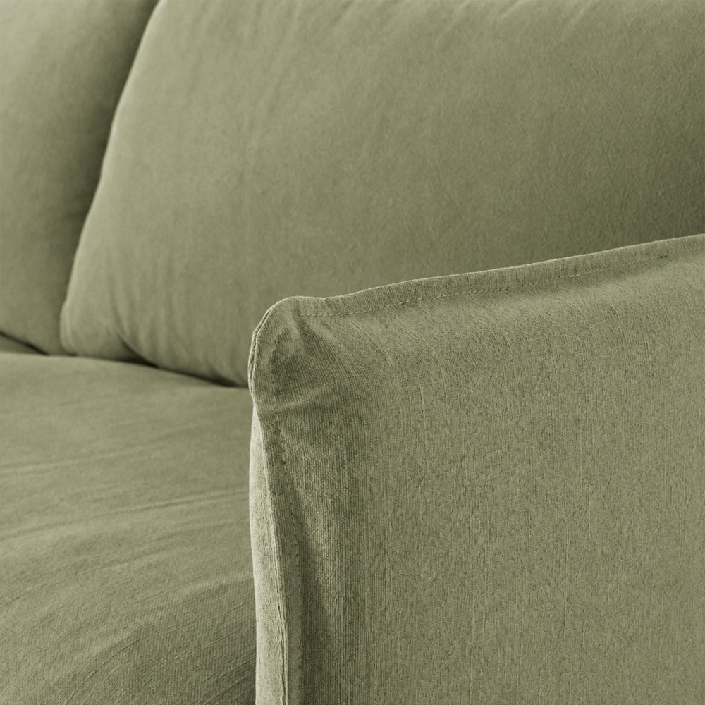 HAMILTON 2 Seat Slipcover Sofa - Khaki
