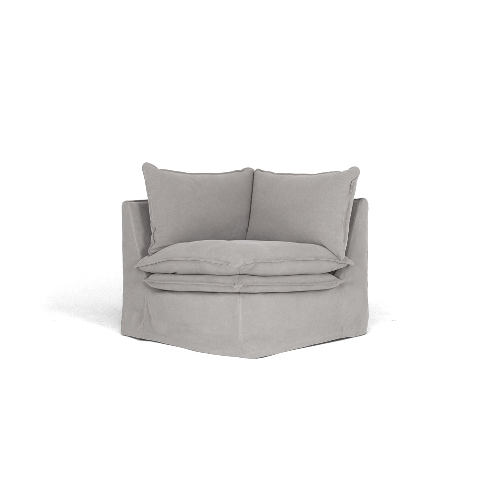 HAMILTON 5 Seater Cnr Slipcover Sofa - Cement