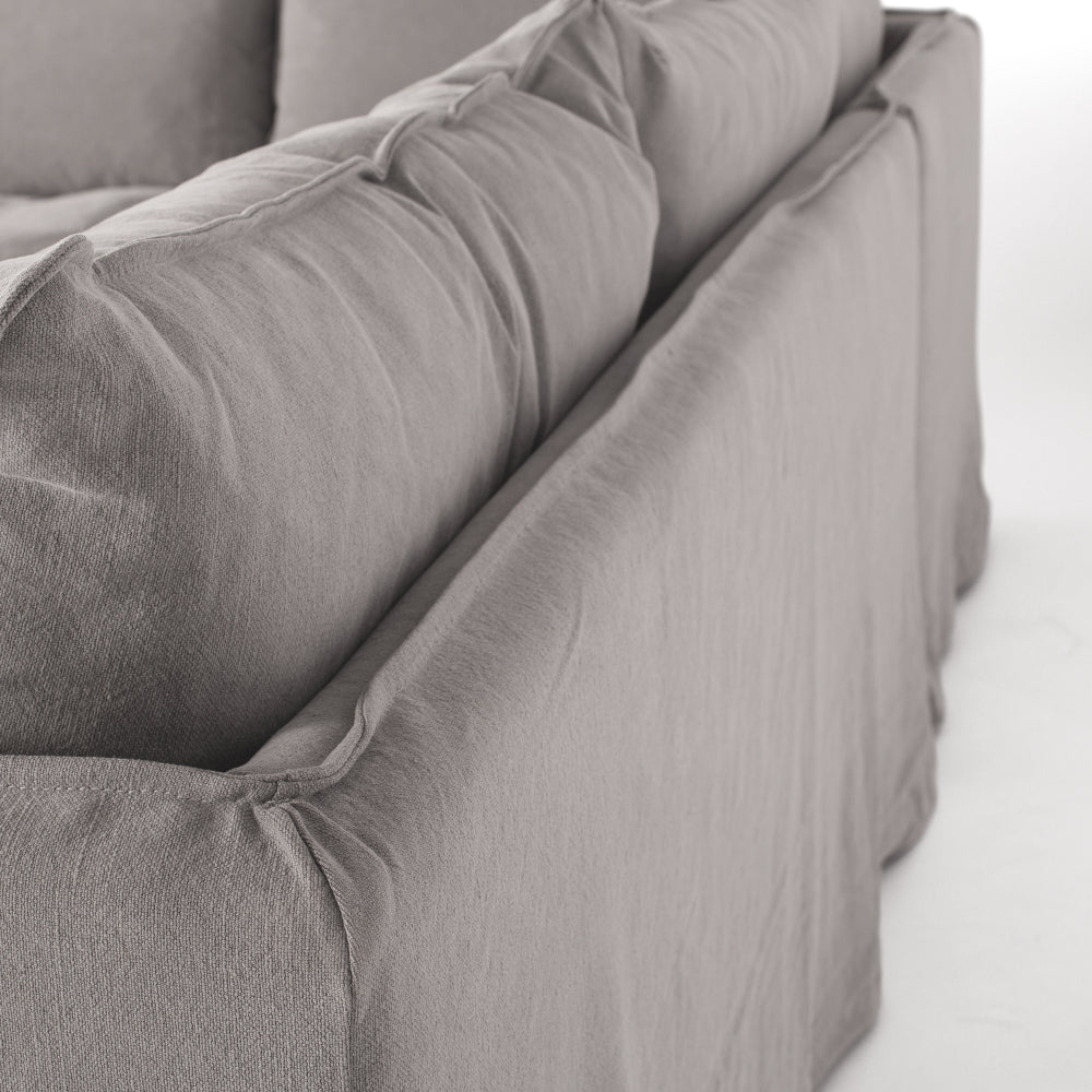 HAMILTON 5 Seater Cnr Slipcover Sofa - Cement