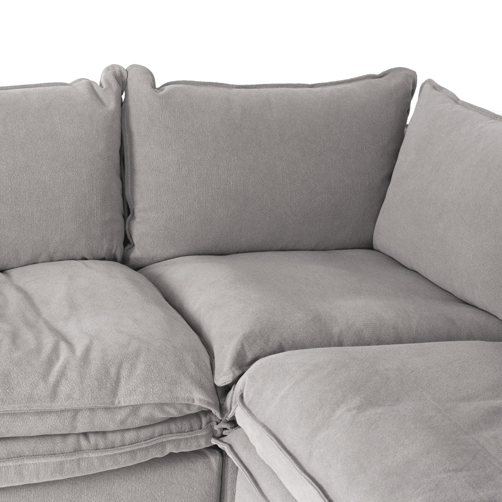 HAMILTON 5 Seater Cnr Slipcover Sofa - Cement