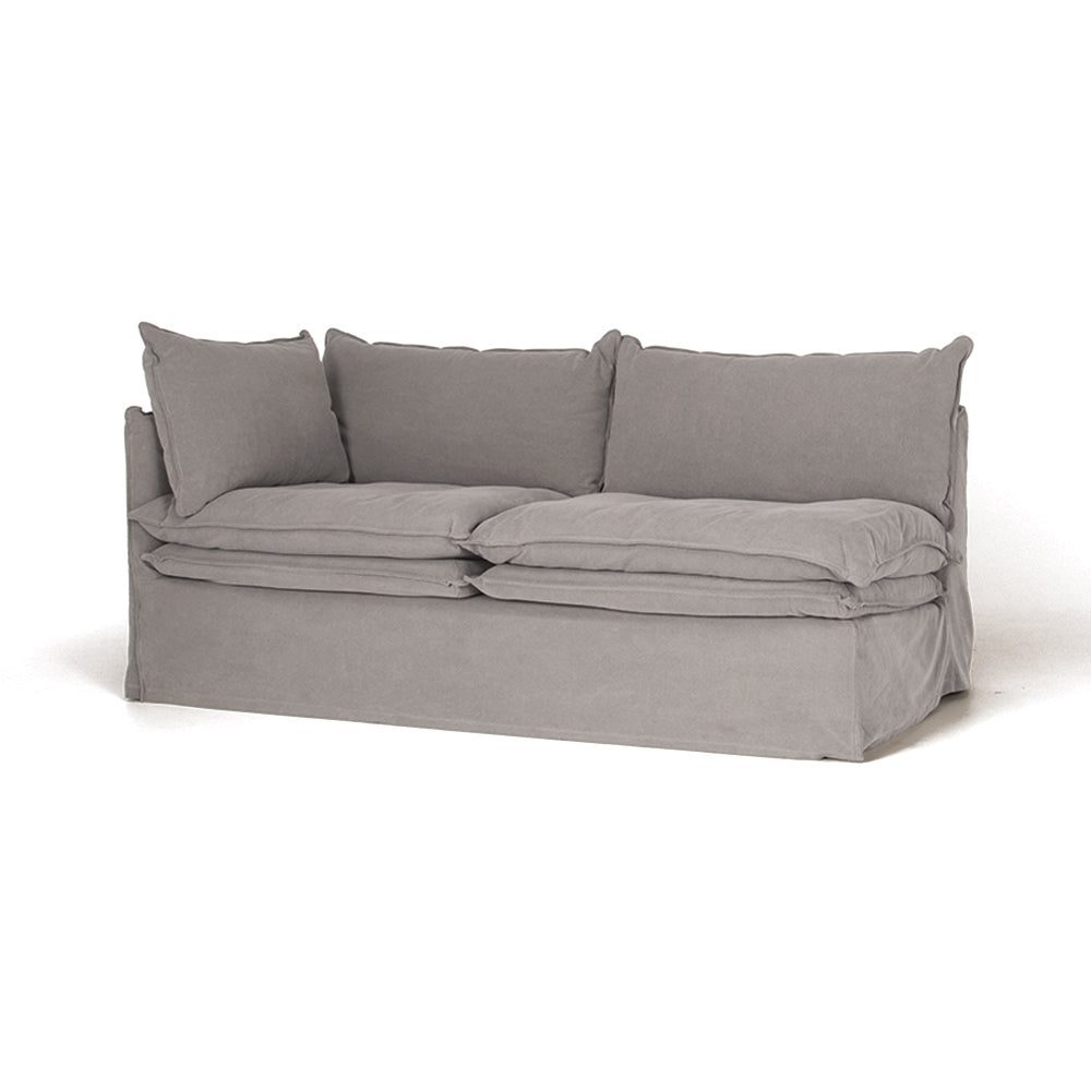 HAMILTON 5 Seater Cnr Slipcover Sofa - Cement