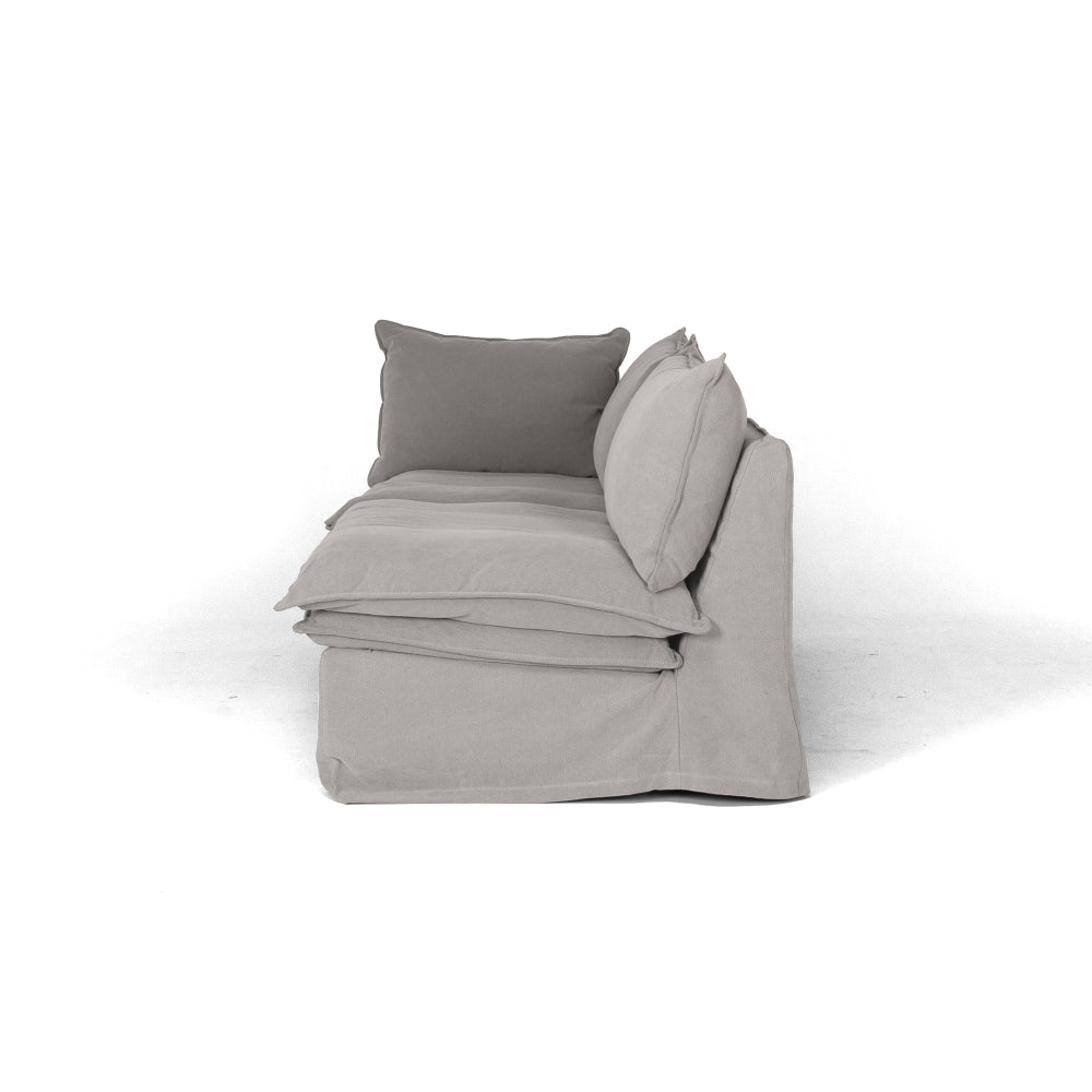 HAMILTON 5 Seater Cnr Slipcover Sofa - Cement